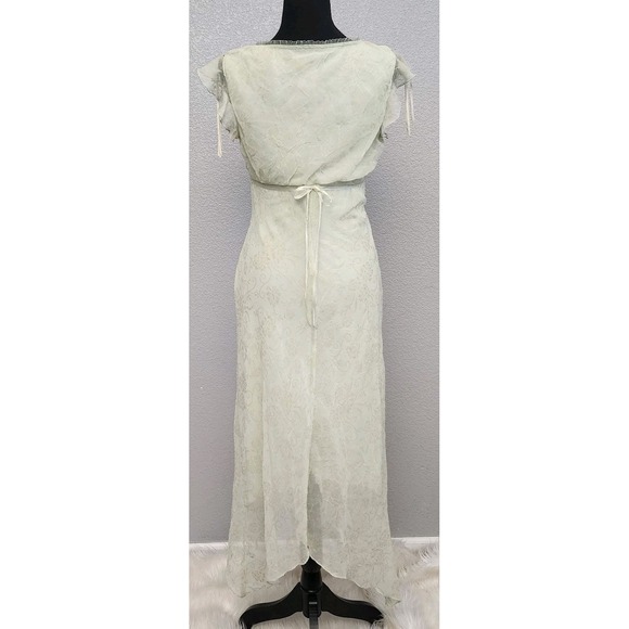 Y2K Speechless Babydoll Dress Sz 9 Asymmetrical Fairy Green Pastel Midi Coquette - Picture 7 of 13